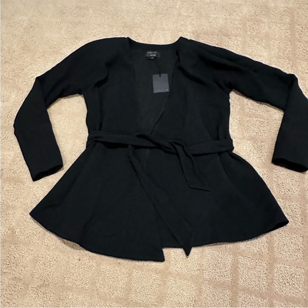 Michael Costello x Revolve Black Long Sleeve Tie Waist Blazer Wrap Size Small